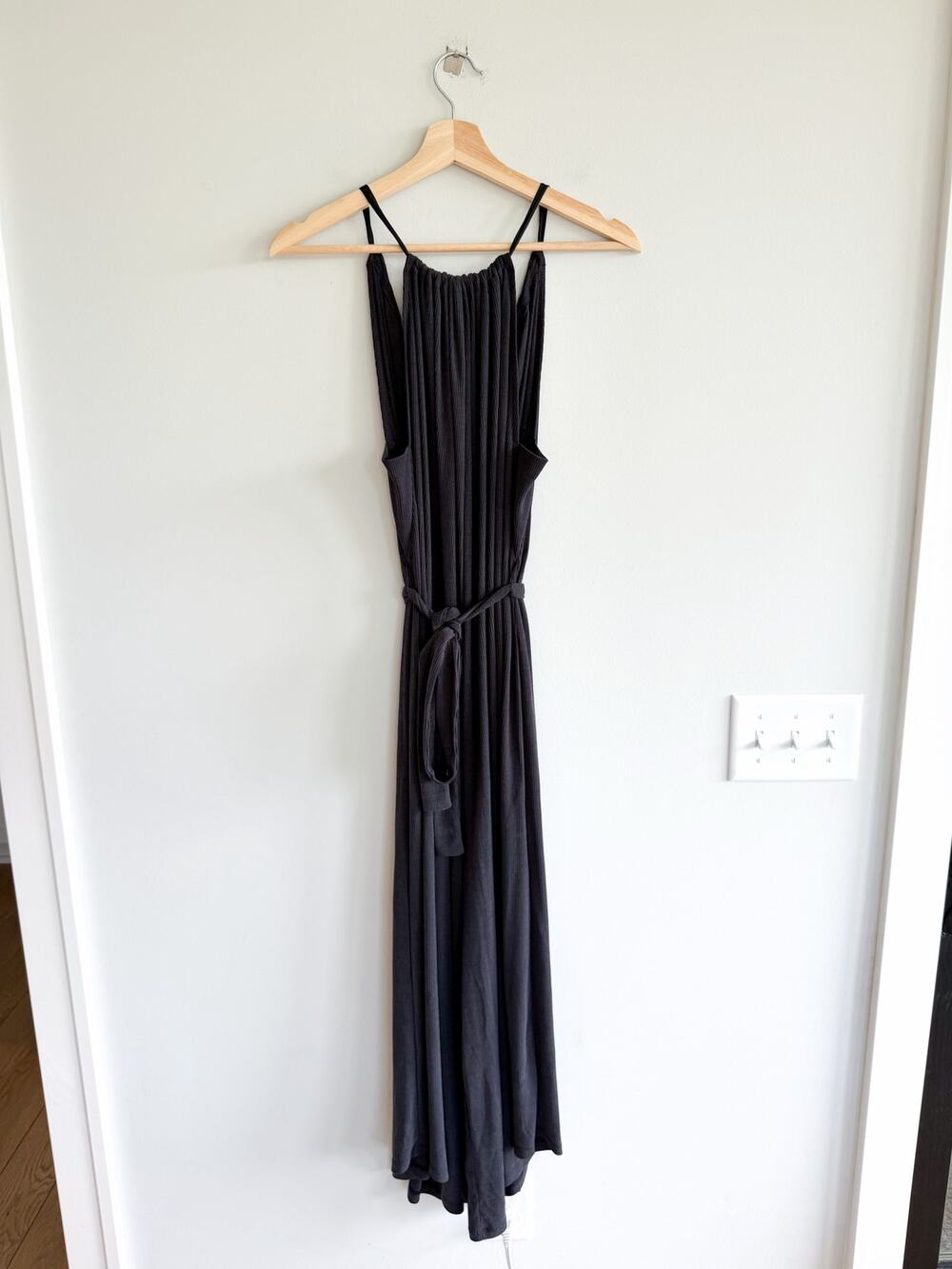 Anthropologie HD in Paris Sleeveless Halter Neck Wide Leg Jumpsuit Gray S